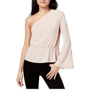 RACHEL ROY Womens Pink One Shoulder Bell Sleeve As